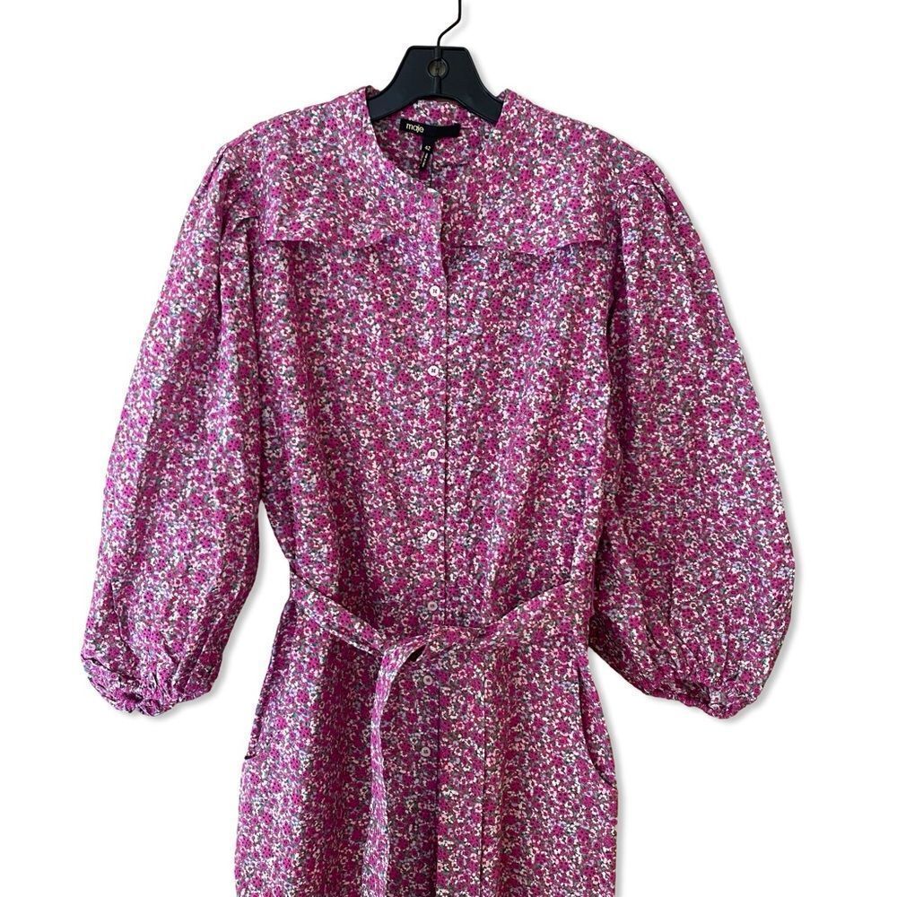 Maje Pink Floral Jumpsuit eyelet cotton one piece $565 NWT 42 XL - Picture 5 of 13